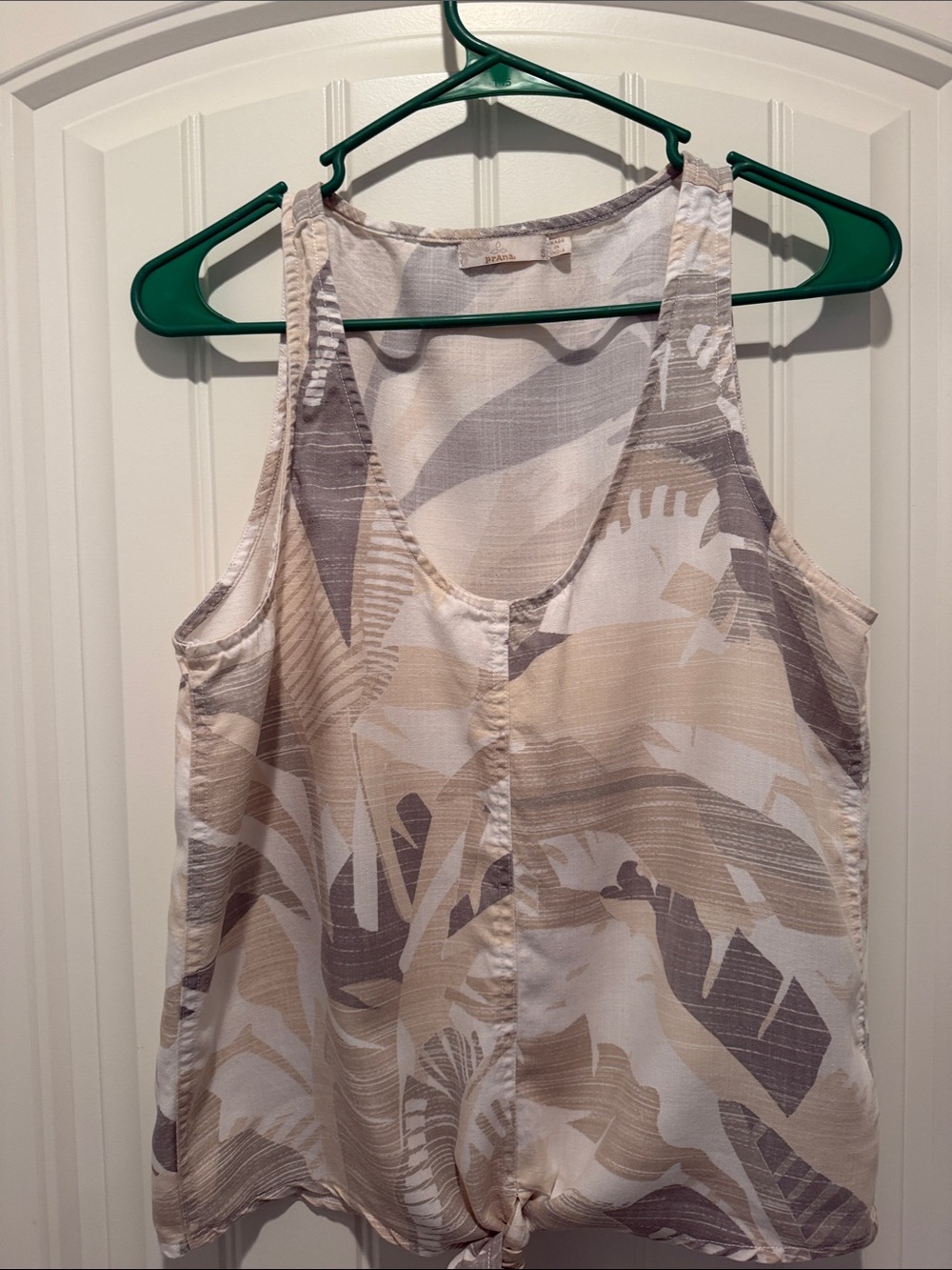 Prana Neutral Abstract Print Tank Top in Beige and Taupe